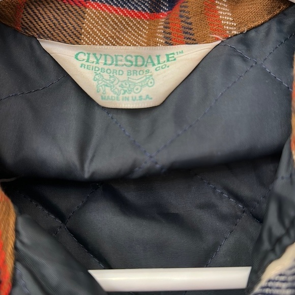 Men’s Vintage Plaid Clydesdale Reidbord Bross Heavy Shirt Fleece Size Large - Picture 4 of 6